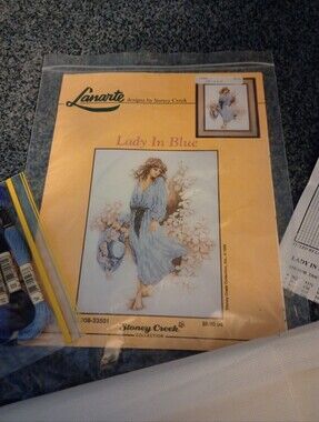 Lanarte "Lady In Blue" Cross Stitch Kit - Threads Included